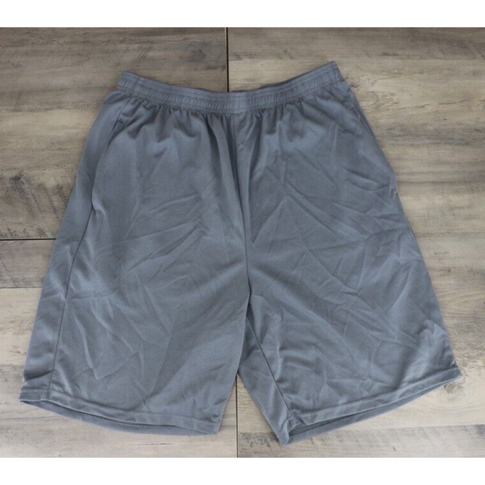 Real Essentials Mens Size XL Pull On Dri Fit Athletic Shorts Gray